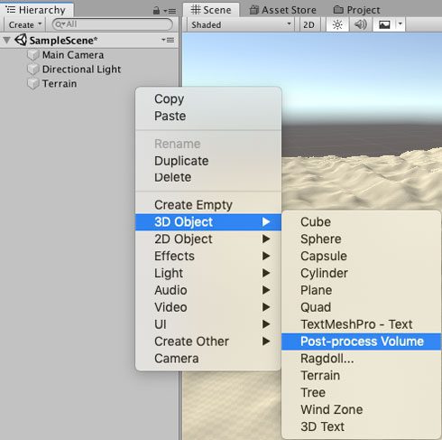 Setting up Post Processing V2 in SineSpace