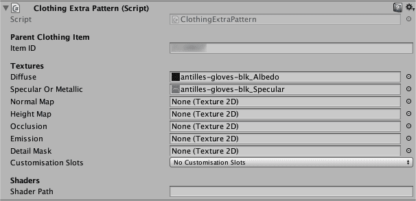 Clothing Extra Pattern Component
