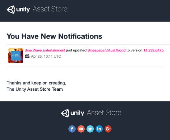 Asset Store Notification