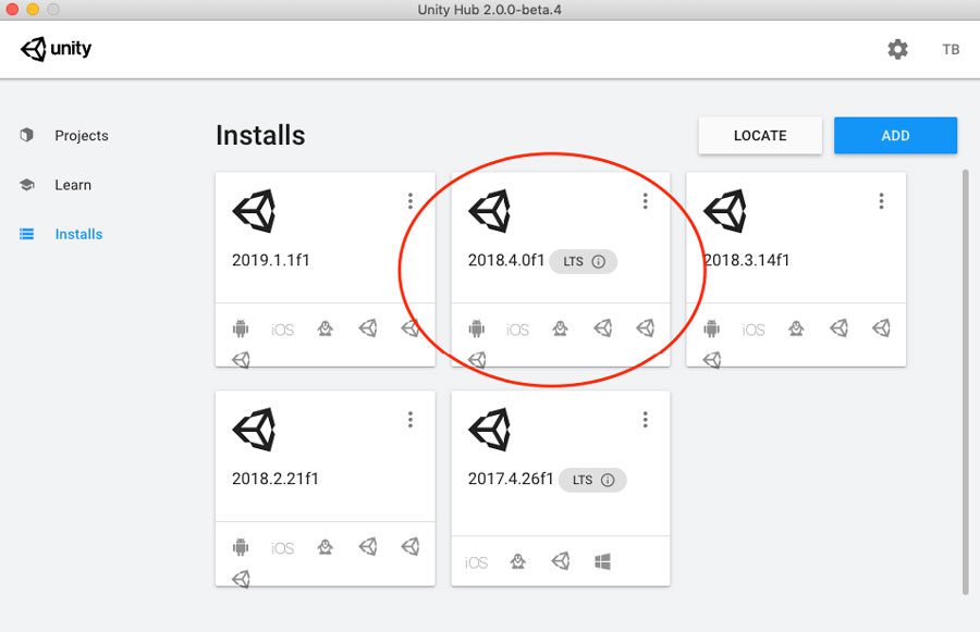 Unity 2018.4LTS and SineSpace