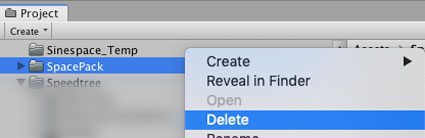 Deleting the SpacePack folder