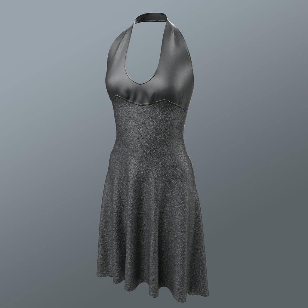 Gwen Halter Dress in Black