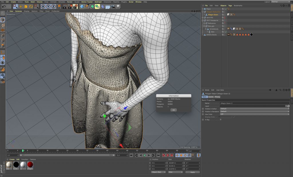 Allegro Gown in C4D 1