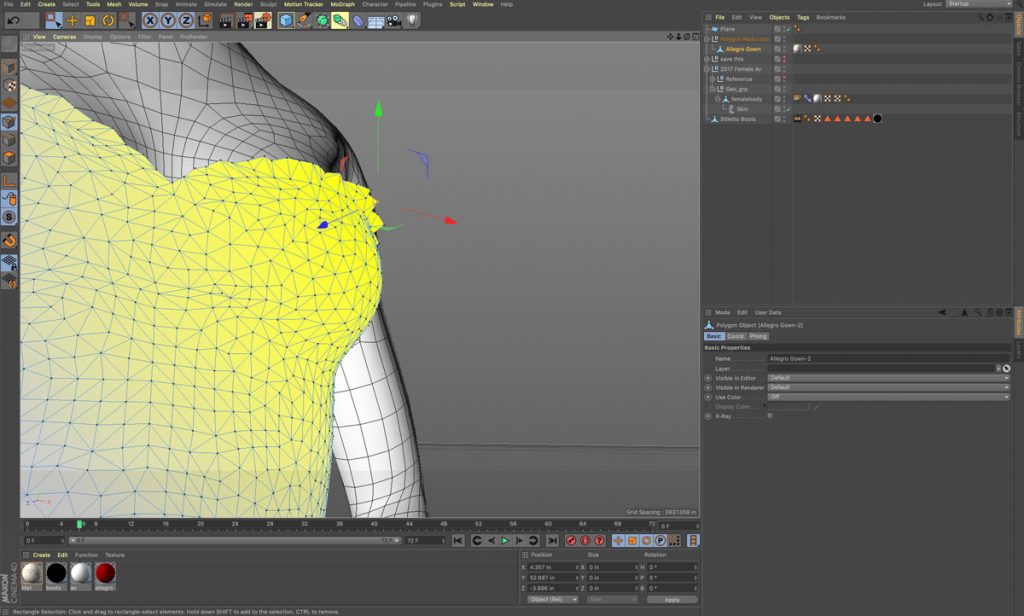 Allegro Gown in C4D 2